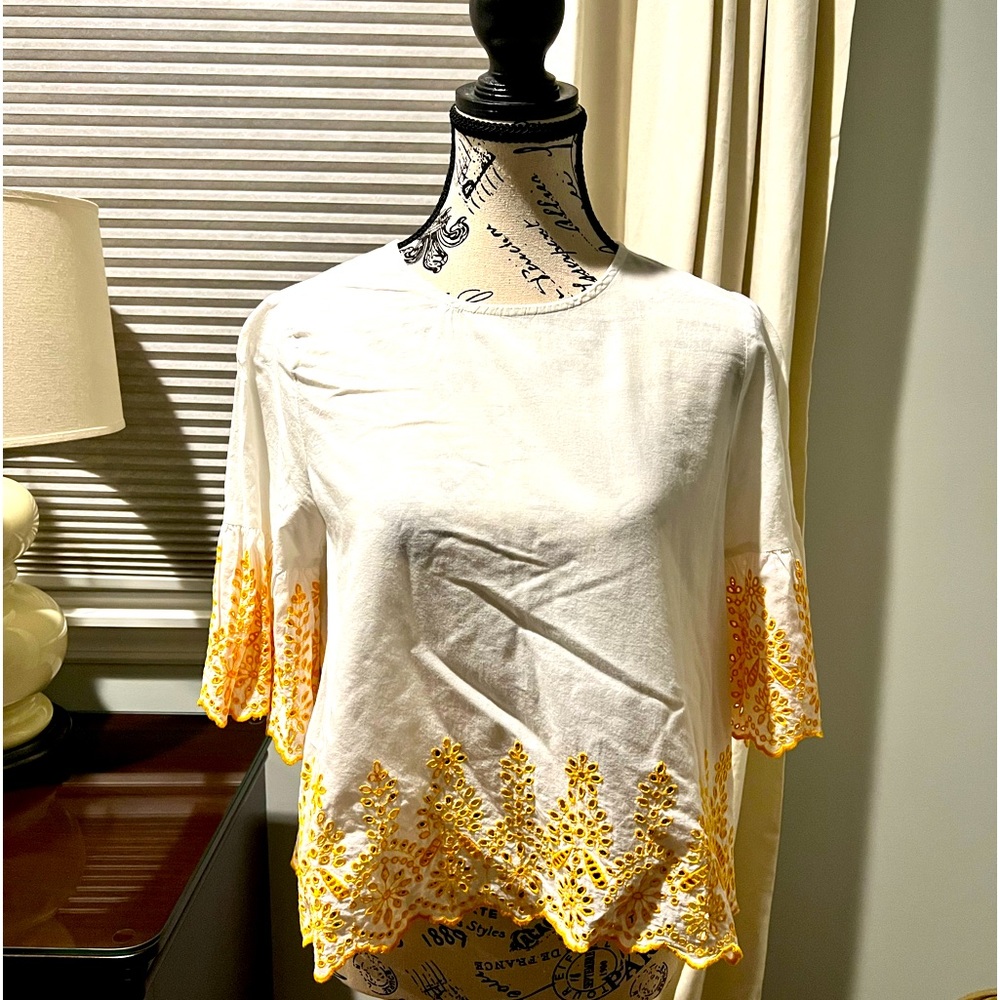 Beautiful 100% cotton blouse 3/4 sleeves
